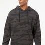 Independent Trading Company Mens Hooded Sweatshirt Hoodie w/ Pouch Pocket - Black Camo