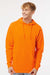 Independent Trading Company SS4500 Mens Hooded Sweatshirt Hoodie w/ Pouch Pocket Safety Orange Model Front