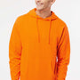Independent Trading Company Mens Hooded Sweatshirt Hoodie w/ Pouch Pocket - Safety Orange