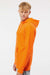 Independent Trading Company SS4500 Mens Hooded Sweatshirt Hoodie w/ Pouch Pocket Safety Orange Model Side