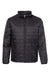 Independent Trading Company EXP100PFZ Mens Wind & Water Resistant Full Zip Puffer Jacket Black Flat Front