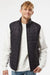Independent Trading Company EXP120PFV Mens Wind & Water Resistant Full Zip Puffer Vest Black Model Front
