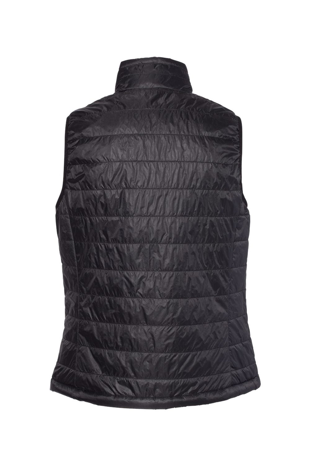 Independent Trading Co. EXP220PFV Womens Full Zip Puffer Vest Black Flat Back