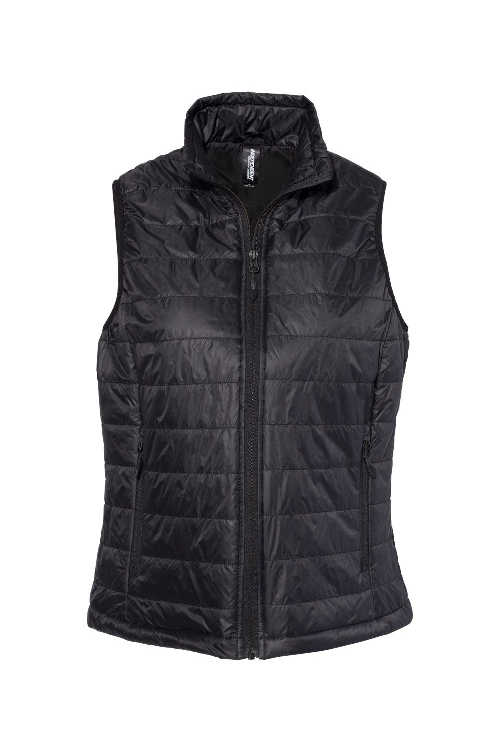 Independent Trading Co. EXP220PFV Womens Full Zip Puffer Vest Black Flat Front