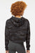Independent Trading Company AFX64CRP Womens Crop Hooded Sweatshirt Hoodie Black Camo Model Back