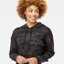 Independent Trading Co. Womens Crop Hooded Sweatshirt Hoodie - Black Camo - NEW