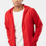Independent Trading Company Mens Water Resistant Full Zip Windbreaker Hooded Jacket - Red
