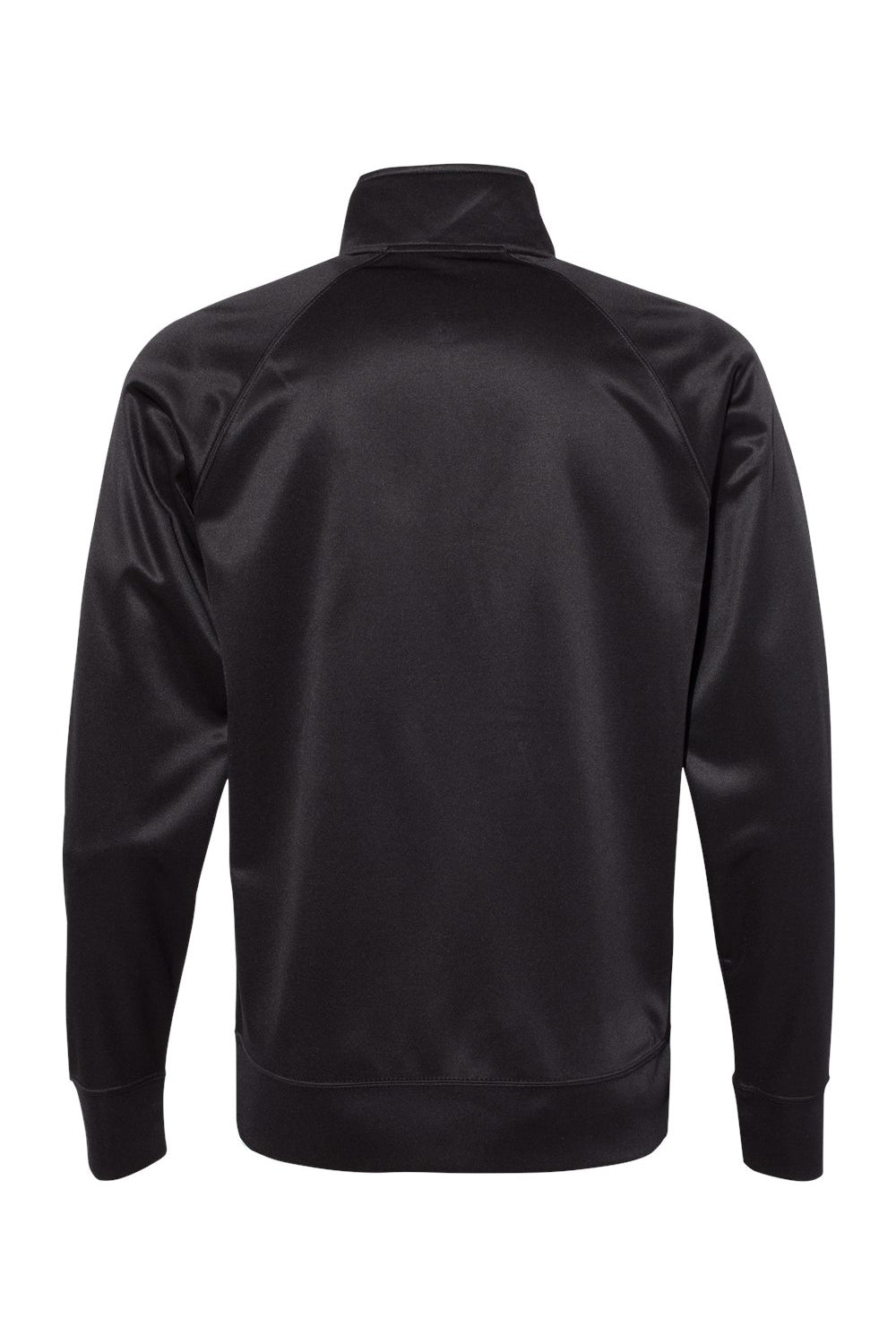 Independent Trading Company EXP70PTZ Mens Poly Tech Full Zip Track Jacket Black Flat Back