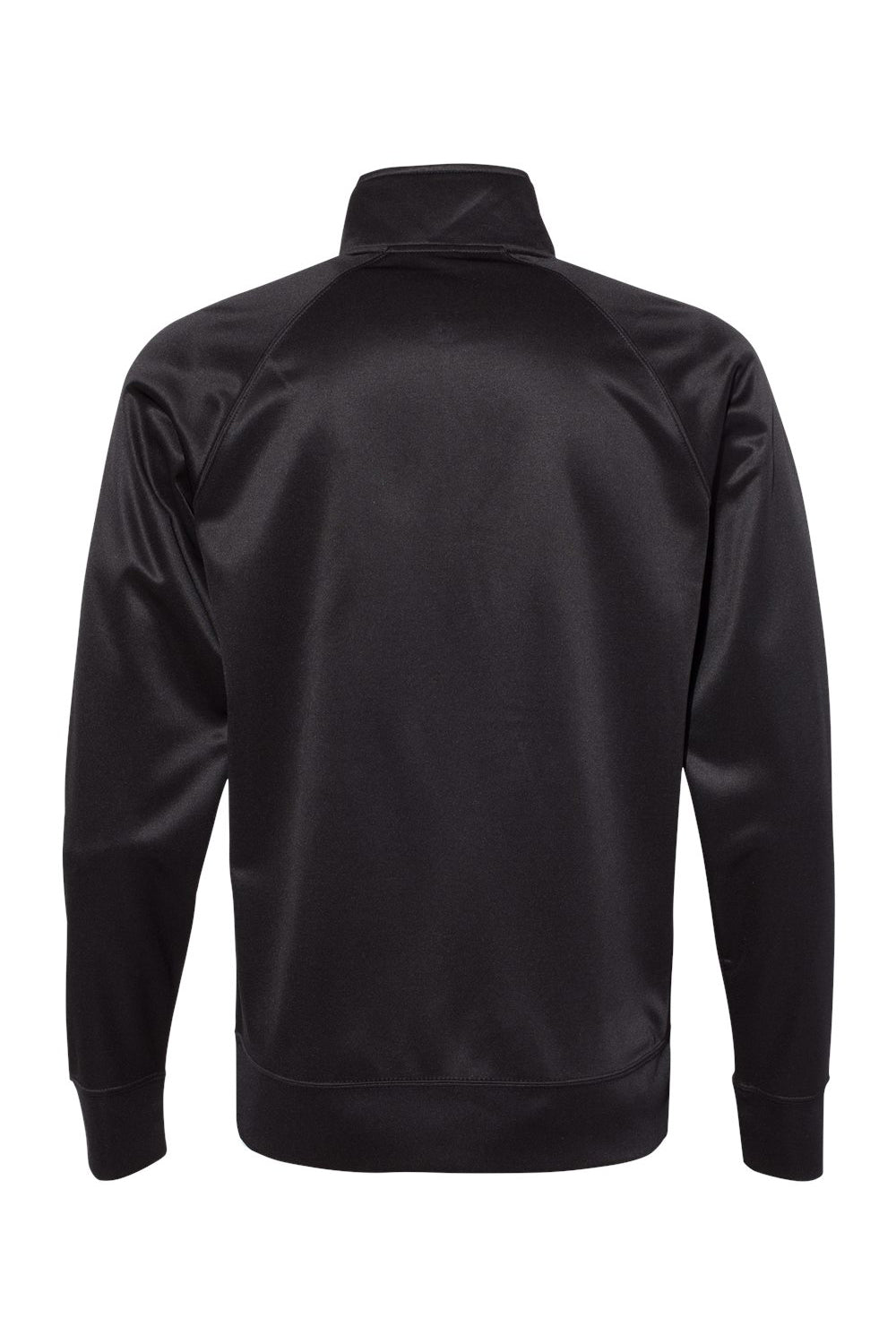 Independent Trading Co. EXP70PTZ Mens Poly Tech Full Zip Track Jacket Black Flat Back