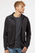 Independent Trading Company EXP70PTZ Mens Poly Tech Full Zip Track Jacket Black Model Front