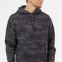 Independent Trading Company Mens Hooded Sweatshirt Hoodie w/ Pouch Pocket - Black Camo