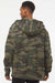 Independent Trading Company IND4000Z Mens Full Zip Hooded Sweatshirt Hoodie w/ Pockets Forest Green Camo Model Back