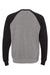 Independent Trading Co. PRM30SBC Mens Special Blend Crewneck Raglan Sweatshirt Heather Nickel Grey/Black Flat Back