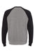 Independent Trading Company PRM30SBC Mens Special Blend Crewneck Raglan Sweatshirt Heather Nickel Grey/Black Flat Back