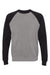 Independent Trading Company PRM30SBC Mens Special Blend Crewneck Raglan Sweatshirt Heather Nickel Grey/Black Flat Front