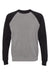 Independent Trading Co. PRM30SBC Mens Special Blend Crewneck Raglan Sweatshirt Heather Nickel Grey/Black Flat Front