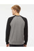 Independent Trading Co. PRM30SBC Mens Special Blend Crewneck Raglan Sweatshirt Heather Nickel Grey/Black Model Back