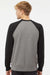 Independent Trading Company PRM30SBC Mens Special Blend Crewneck Raglan Sweatshirt Heather Nickel Grey/Black Model Back
