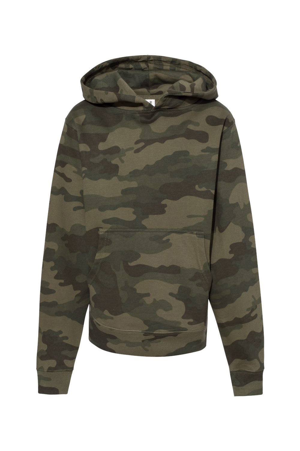 Independent Trading Co. SS4001Y Youth Hooded Sweatshirt Hoodie Forest Green Camo Flat Front
