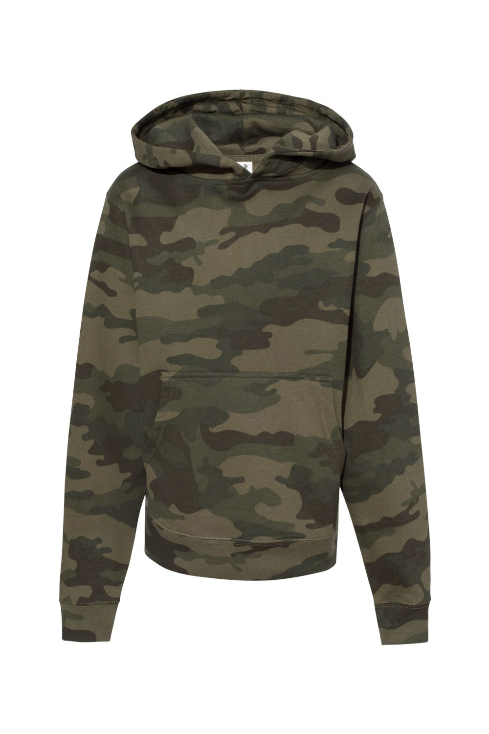Independent Trading Company SS4001Y Youth Hooded Sweatshirt Hoodie w/ Pouch Pocket Forest Green Camo Flat Front