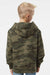 Independent Trading Company SS4001Y Youth Hooded Sweatshirt Hoodie w/ Pouch Pocket Forest Green Camo Model Back