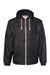 Weatherproof 193910 Mens Vintage Water Resistant Full Zip Hooded Rain Jacket Black Flat Front
