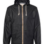 Weatherproof Mens Vintage Water Resistant Full Zip Hooded Rain Jacket - Black