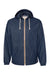 Weatherproof 193910 Mens Vintage Water Resistant Full Zip Hooded Rain Jacket Navy Blue Flat Front