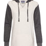 MV Sport Womens French Terry Colorblock Hooded Sweatshirt Hoodie - Charcoal Grey/Oatmeal - NEW