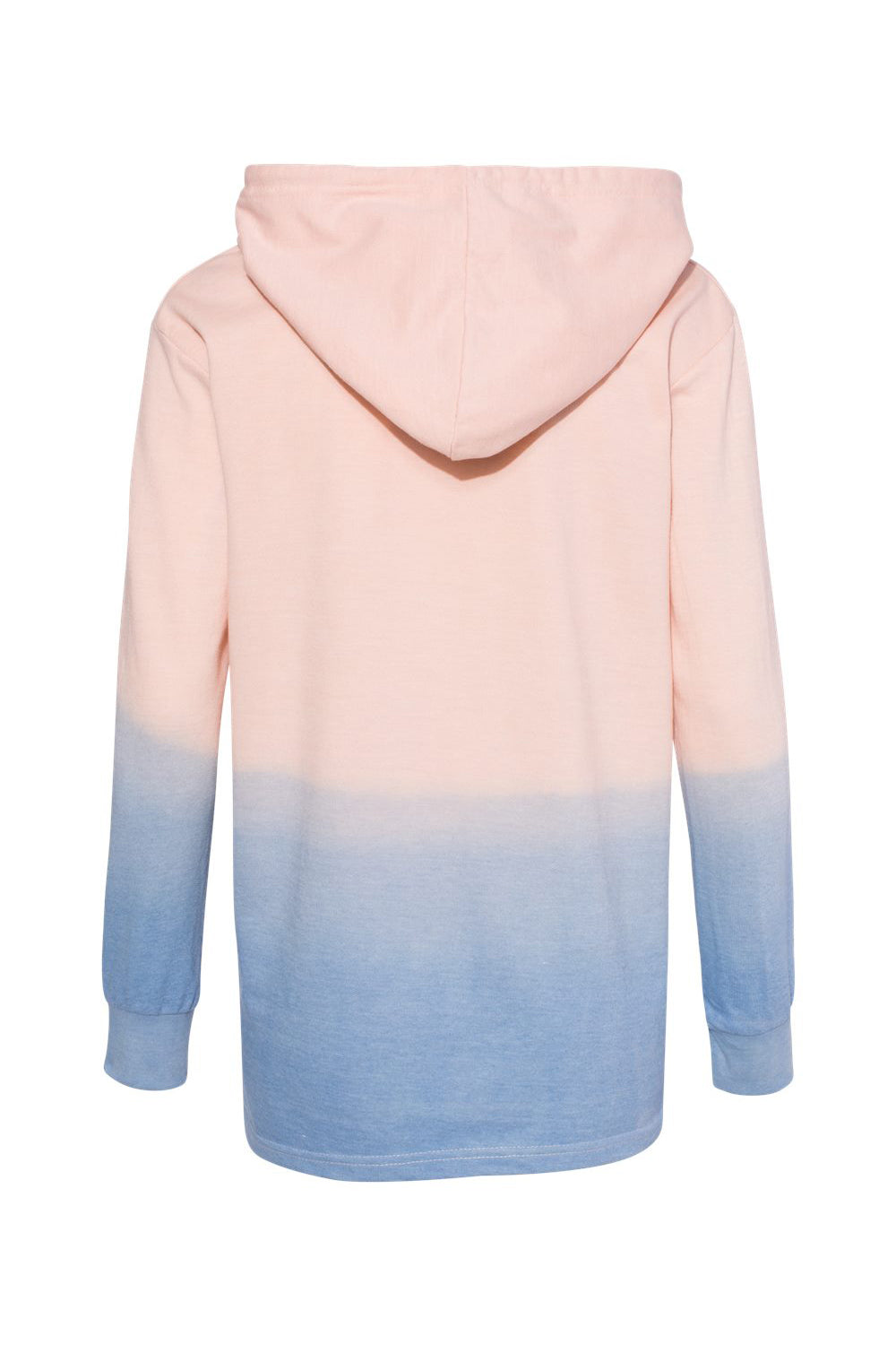 MV Sport W20185 Womens French Terry Ombre Hooded Sweatshirt Hoodie Cameo Pink/Stonewash Blue Flat Back
