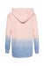 MV Sport W20185 Womens French Terry Ombre Hooded Sweatshirt Hoodie Cameo Pink/Stonewash Blue Flat Back