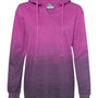 MV Sport Womens French Terry Ombre Hooded Sweatshirt Hoodie - Dragonfruit Pink/Navy Blue
