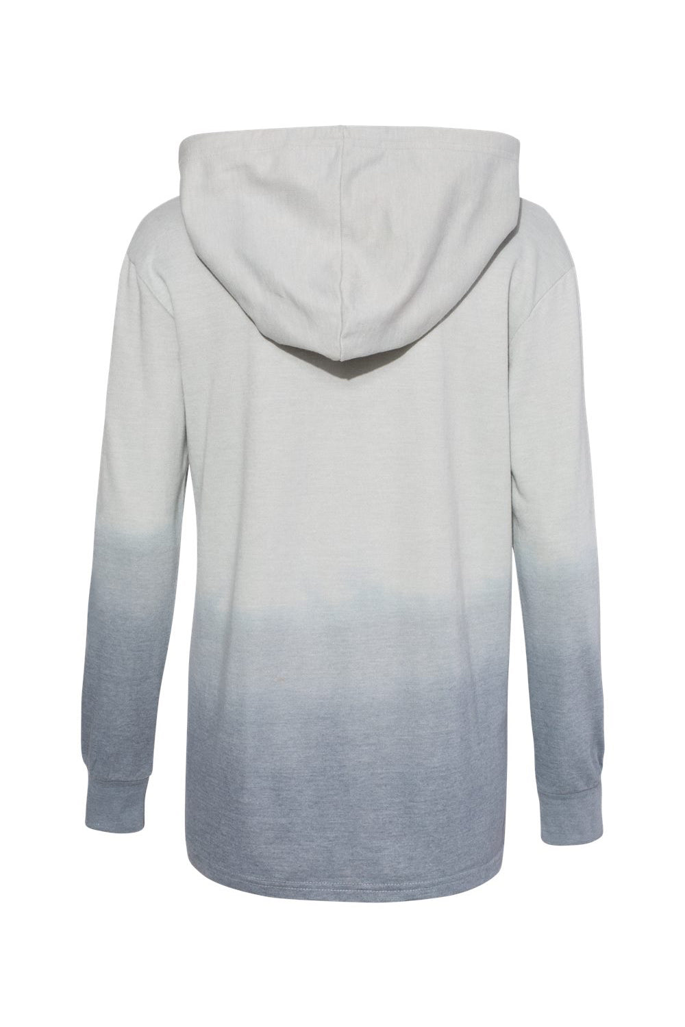 MV Sport W20185 Womens French Terry Ombre Hooded Sweatshirt Hoodie Greyscale Flat Back