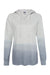 MV Sport W20185 Womens French Terry Ombre Hooded Sweatshirt Hoodie Greyscale Flat Front