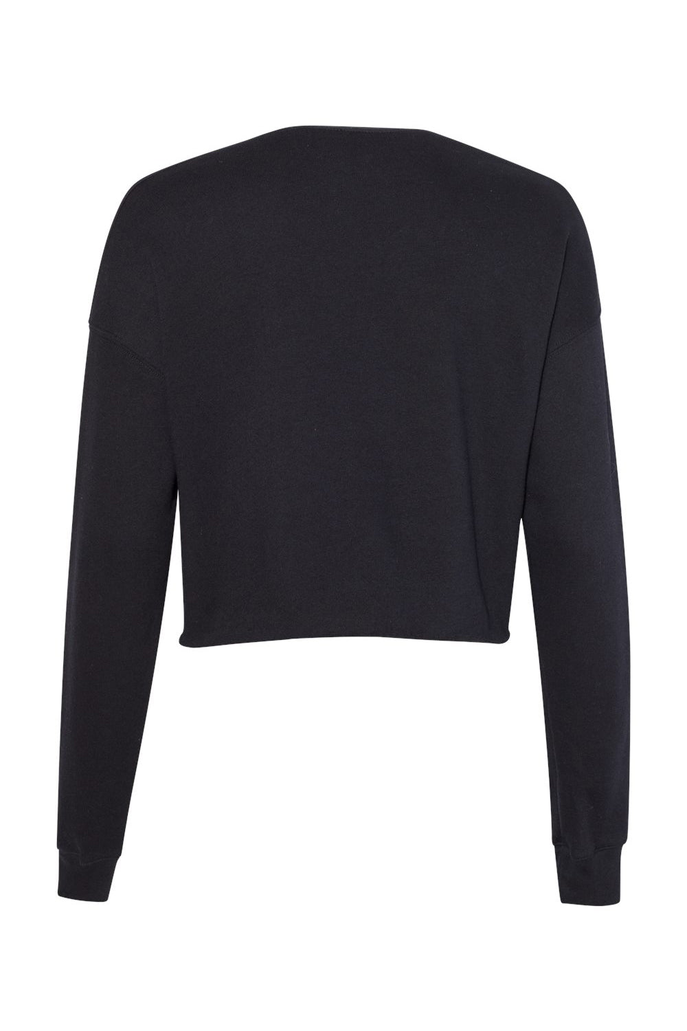 Bella + Canvas B7503/7503 Womens Cropped Fleece Crewneck Sweatshirt Black Flat Back