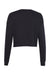 Bella + Canvas B7503/7503 Womens Cropped Fleece Crewneck Sweatshirt Black Flat Back