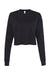 Bella + Canvas B7503/7503 Womens Cropped Fleece Crewneck Sweatshirt Black Flat Front