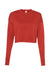Bella + Canvas B7503/7503 Womens Cropped Fleece Crewneck Sweatshirt Brick Red Flat Front