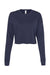 Bella + Canvas B7503/7503 Womens Cropped Fleece Crewneck Sweatshirt Navy Blue Flat Front