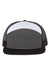 Richardson Hats 168 Mens 7 Panel Snapback Trucker Hat Charcoal Grey/Black/White Flat Front