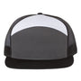 Richardson Hats Mens 7 Panel Snapback Trucker Hat - Charcoal Grey/Black/White