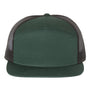 Richardson Hats Mens 7 Panel Snapback Trucker Hat - Dark Green/Black