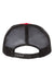 Richardson Hats 168 Mens 7 Panel Snapback Trucker Hat Red/Black Flat Back