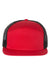 Richardson Hats 168 Mens 7 Panel Snapback Trucker Hat Red/Black Flat Front