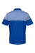Adidas A213 Mens 3 Stripes Heathered Colorblock Short Sleeve Polo Shirt Collegiate Royal Blue Flat Back