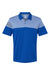 Adidas A213 Mens 3 Stripes Colorblock Moisture Wicking Short Sleeve Polo Shirt Collegiate Royal Blue Flat Front