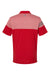 Adidas A213 Mens 3 Stripes Colorblock Moisture Wicking Short Sleeve Polo Shirt Power Red Flat Back