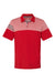 Adidas A213 Mens 3 Stripes Colorblock Moisture Wicking Short Sleeve Polo Shirt Power Red Flat Front