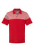 Adidas A213 Mens 3 Stripes Heathered Colorblock Short Sleeve Polo Shirt Power Red Flat Front