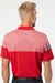 Adidas A213 Mens 3 Stripes Colorblock Moisture Wicking Short Sleeve Polo Shirt Power Red Model Back